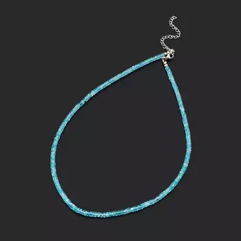 Бусы апатит синий (биж. сплав, сталь хир.) огранка 4 мм 44 см (+7 см)