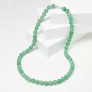 Бусы авантюрин зеленый (биж. сплав) 8 мм 47 см