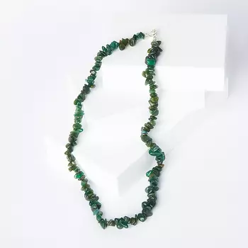 Бусы авантюрин зеленый 44 см (биж. сплав)