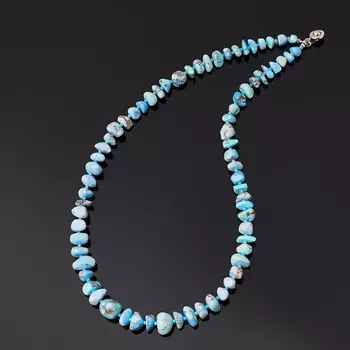 Бусы бирюза 48 см (биж. сплав)