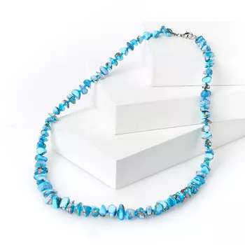 Бусы бирюза 50 см (биж. сплав)