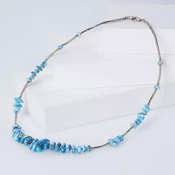 Бусы бирюза (биж. сплав) (колье) 45 см