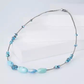 Бусы бирюза (биж. сплав) (колье) 46 см