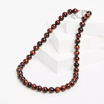 Бусы бычий глаз (биж. сплав) 10 мм 49 см (+7 см)