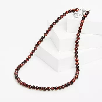 Бусы бычий глаз (биж. сплав) 6,5 мм 49 см (+7 см)