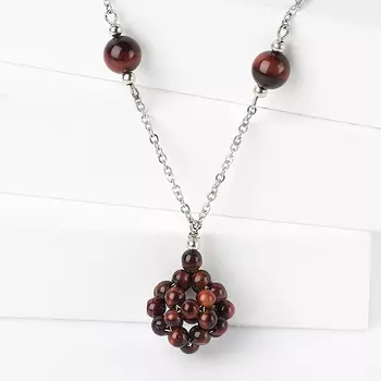 Бусы бычий глаз (биж. сплав) (цепочка) длинные 87 см (+7 см)