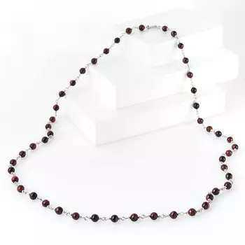 Бусы бычий глаз (биж. сплав) длинные 6 мм 80 см