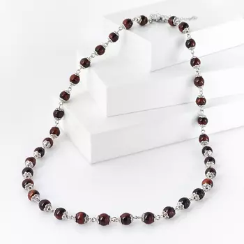 Бусы бычий глаз (биж. сплав, сталь хир.) 8 мм 58 см (+7 см)