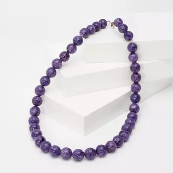 Бусы чароит 47 см (биж. сплав)