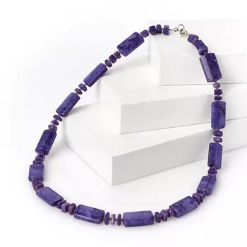 Бусы чароит 52 см (биж. сплав)