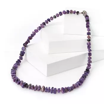 Бусы чароит 55 см (биж. сплав)