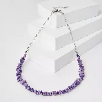 Бусы чароит (биж. сплав, сталь хир.) (колье) 46 см (+7 см)