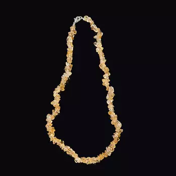 Бусы цитрин 45 см (биж. сплав)