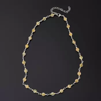 Бусы цитрин (биж. сплав, сталь хир.) 6 мм 56 см (+7 см)