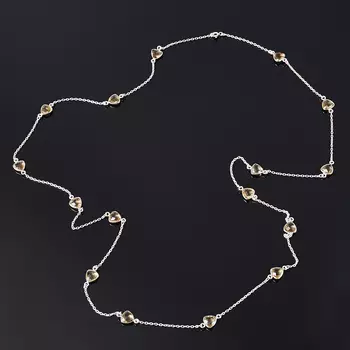 Бусы цитрин (серебро 925 пр.) (цепочка) длинные огранка 90 см