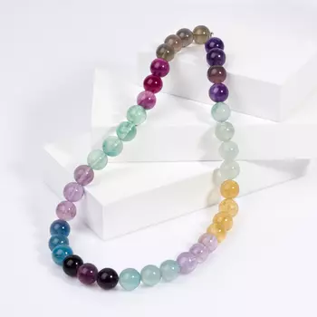 Бусы флюорит 12 мм 47 см (биж. сплав)