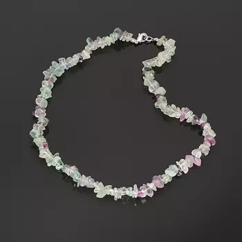Бусы флюорит 43 см (биж. сплав)