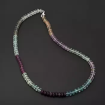 Бусы флюорит 6 мм 45 см (биж. сплав)