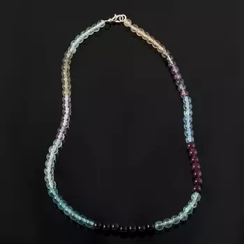 Бусы флюорит 6 мм 47 см (биж. сплав)