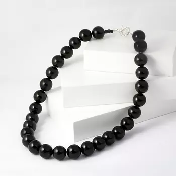 Бусы гагат 15 мм 46 см (биж. сплав)