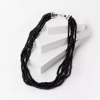 Бусы гагат 5 мм 53 см (биж. сплав)