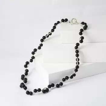 Бусы гагат 6 мм 42 см (биж. сплав)