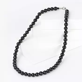 Бусы гагат (биж. сплав) 8 мм 46 см