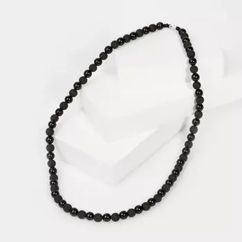 Бусы гагат (биж. сплав) длинные 7 мм 62 см