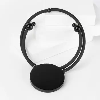 Бусы гагат (биж. сплав, каучук) (колье) 52 см (регулируемый)