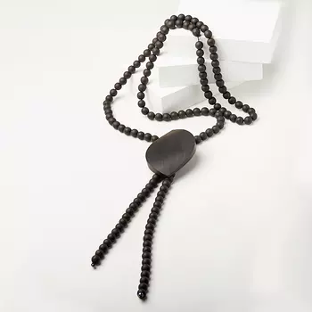 Бусы гагат матовый (галстук) длинные 72 см