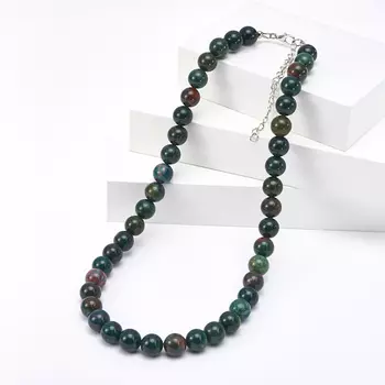 Бусы гелиотроп (биж. сплав, сталь хир.) 10 мм 48 см (+7 см)