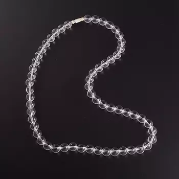 Бусы горный хрусталь 8 мм 48 см (биж. сплав)