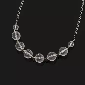 Бусы горный хрусталь (биж. сплав, сталь хир.) (колье) 12 мм 40 см (+7 см)