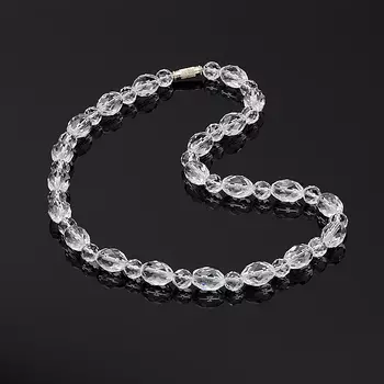 Бусы горный хрусталь огранка 48 см (биж. сплав)