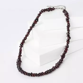 Бусы гранат альмандин (биж. сплав) 45 см (+7 см)