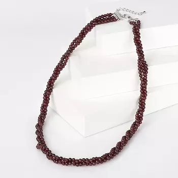 Бусы гранат альмандин (биж. сплав) 4 мм 46 см (+5 см)