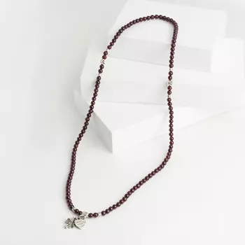 Бусы гранат альмандин (биж. сплав) трансформер 4 мм 48 см