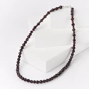 Бусы гранат альмандин огранка 46 см (биж. сплав)