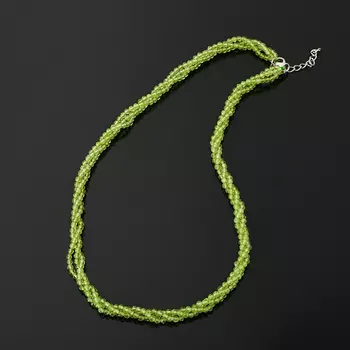 Бусы хризолит (биж. сплав) огранка 3 мм 45 см (+4 см)