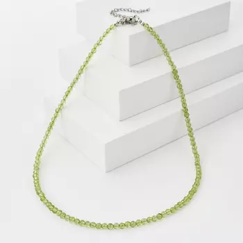 Бусы хризолит (биж. сплав, сталь хир.) 4 мм 46 см (+7 см)