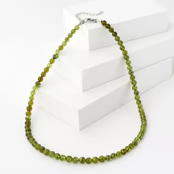 Бусы хризолит (биж. сплав, сталь хир.) 6 мм 48 см (+7 см)