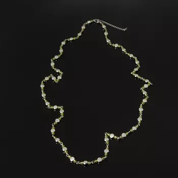 Бусы хризолит (биж. сплав, сталь хир.) длинные 4 мм 85 см (+7 см)