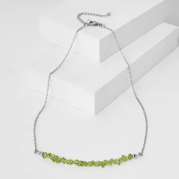 Бусы хризолит (биж. сплав, сталь хир.) (колье) 45 см (+7 см)