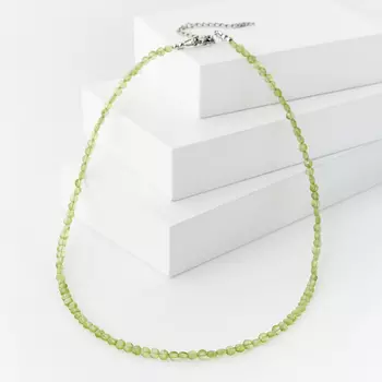 Бусы хризолит (биж. сплав, сталь хир.) огранка 4 мм 45 см