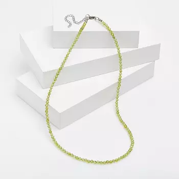 Бусы хризолит огранка 4 мм 47 см (+7 см) (сталь хир., биж. сплав)