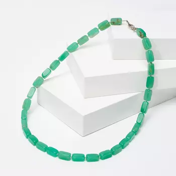 Бусы хризопраз 47 см (биж. сплав)