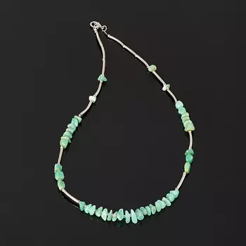 Бусы хризопраз (биж. сплав) (колье) 45 см