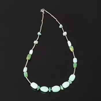 Бусы хризопраз (биж. сплав) (колье) 45 см