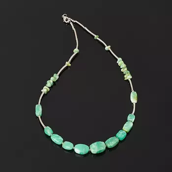 Бусы хризопраз (биж. сплав) (колье) 46 см