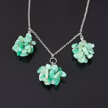 Бусы хризопраз (биж. сплав) (колье) длинные 70 см